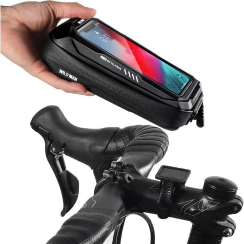 Bicycle Bag WILD MAN-X3 Ouch Screen Cycling Bag Hard Shell Top Tube Front Beam Bag for Mountain Bike Accessories