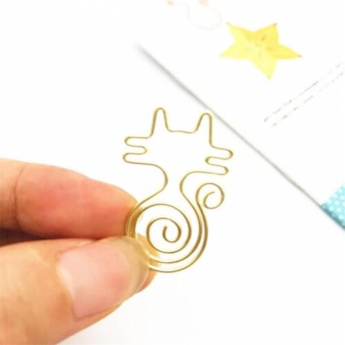 5 pcs/lot Cute Rose Gold Binder Clips Kawai Paperclip Cute cat Metal Clamps For Message Office School Supplies