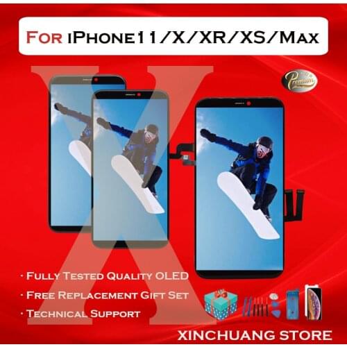 Premium Quality LCD For iPhone X 11 XR XS MAX Screen OLED Display Replacement With 3D Touch True Tone No Dead Pixel With Case