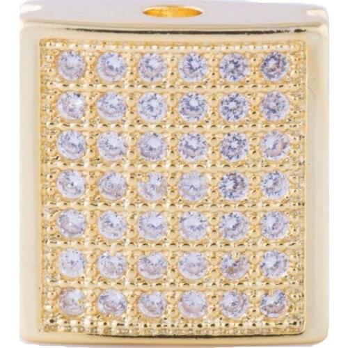Gold Micro Pave Jewelry Shining Zircon Square Charms For Jewelry Making Diy Crafts Wholesale Jewelry Connectors Bijoux Bedels