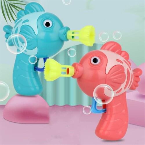 1Pcs Cute Fish Soap Water Bubble Gun Bubble Blower Machine Toy for Kids Children Manual Gun Blower