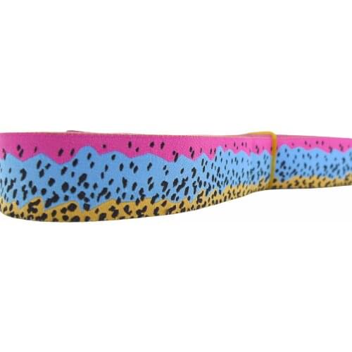 10 Meters 7/8'' 22mm Rainbow Trout Hot Pink Dog Collar Woven Jacquard Ribbon Wholesale