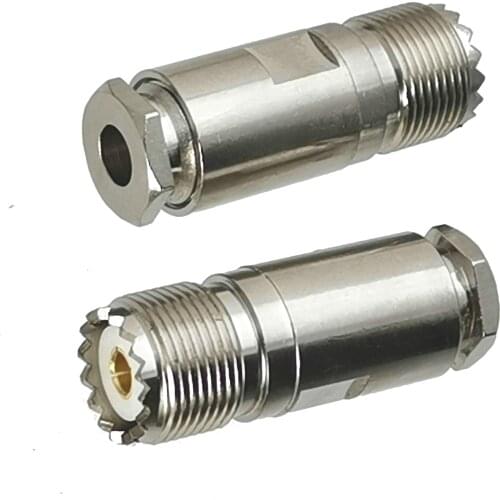 10pcs UHF SO239 Female Jack Connector Clamp RG8X RG-8X LMR240 Cable RF Coaxial Brass Straight New