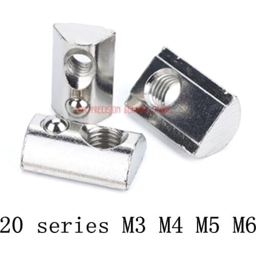 2021Rivet Nut Decor Wood Rod Rivet Nut 20pcs/lot 20 Series Roll-in T Spring Nuts M3 M4 M5 M6 For 2020 Aluminum Profiles Groove 6