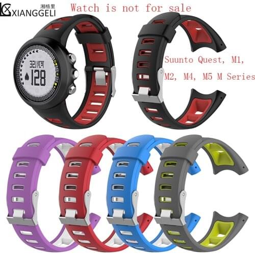 Watch accessories for Suunto Quest, M1, M2, M4, M5 M series men outdoor sports waterproof universal double color Silicone strap