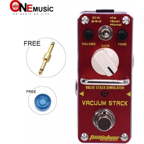 AROMA AVS-3 VACUUM STACK Valve Stack Simulator Distortion Effect Guitar Pedal True Bypass with Free Gold Connector
