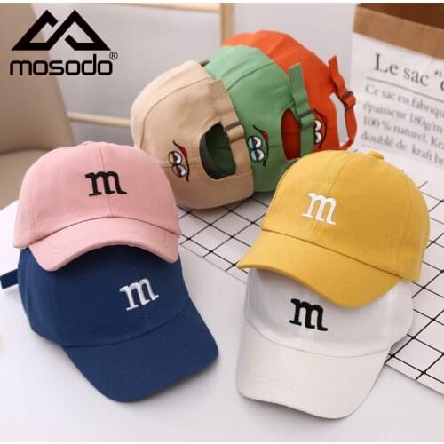 Mosodo Snapback Kids Children Peaked Caps for Boy Girls Bone Adjustable Hat Letter Smiley Sport Summer Baseball Cap