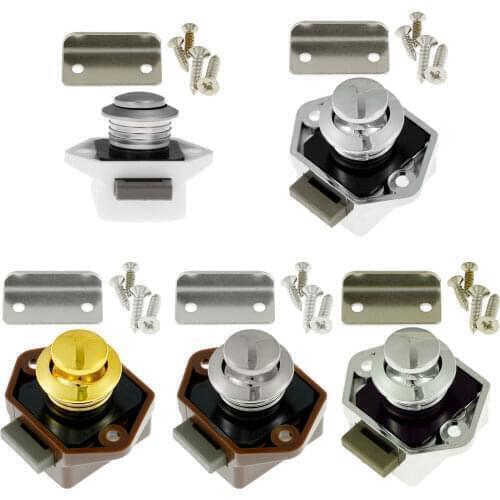 Camper Car Push Lock Caravan Boat Motor Home Cabinet Drawer Closet Latch Button Locks for Furniture Hardware Lock with Screws