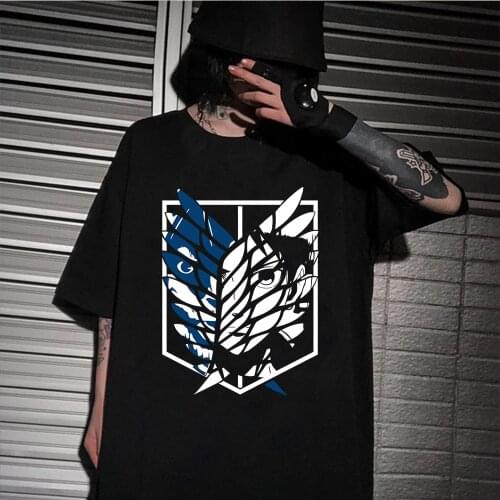 Fashion Japanese Anime Attack on Titan T Shirt Men Casual T-shirt Cool Graphic Hip Hop Top Tees Men Women T-shirt