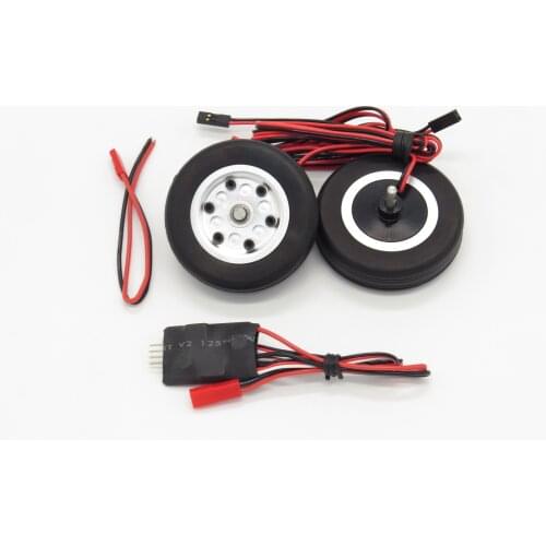 JP electric brake wheel with 2 wheels and controller 60mm brake wheel for RC fixed-wing aircraft model landing gear set