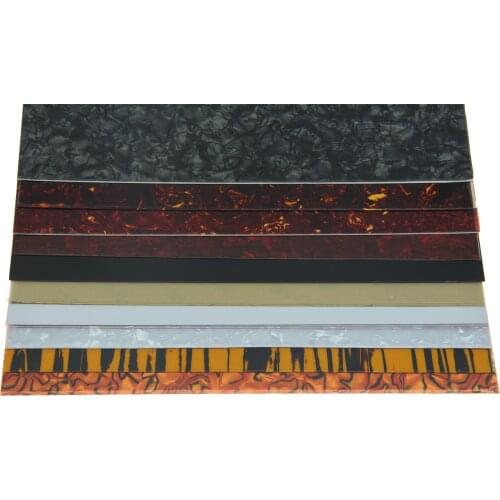 KAISH 25x20cm Acoustic Guitar Self Adhesive Scratch Plate Sheet Pickguard Material Sheet 10 Colors Available