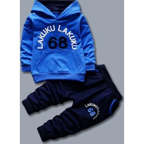 IENENS 2PC Children Casual Sports Clothes Suits Infant Boy Baby Outfits Clothing Tops + Trousers Kids Boys Cotton Hoodie Sets