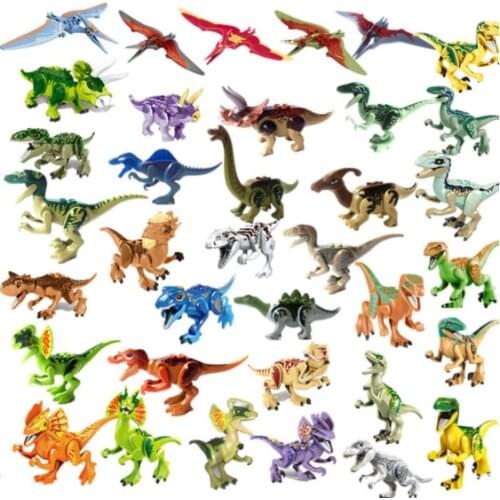 NEW 2020 Jurassic Building Blocks Dinosaur Pterosaur Tyrannosaurus Rex Velociraptor T-Rex Indoraptor Raptor Large figure toys