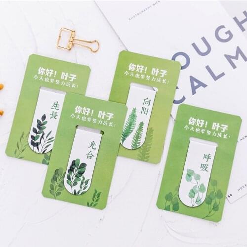 Creative Exquisite Plant Magnetic Bookmark Small Fresh Book Student Folder Flip Book Office Supplies Childrens Gift Stationery