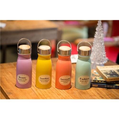 Creative Vacuum Cup Insulated Double Wall 304 Stainless Steel Mugs lovely water bottles 4 colors can pick