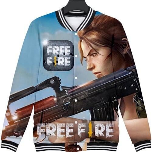 Shooting Game Free Fire 3D Printed Baseball Jacket Women Men Bomber Jacket Streetwear Casual Tracksuit Hip Hot Baseball Uniform