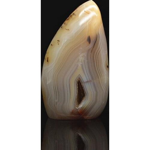 Manao Qi natural gray stone rock carving material polished agate stone specimens mineral specimens 07