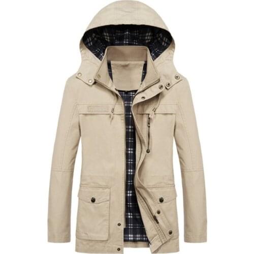 Mens casual jacket cotton washed loose large size windbreaker jacket Male Jacket Spring Autumn Quality bomber jacket M-5XL