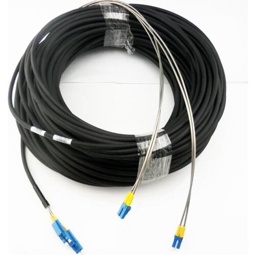 Outdoor 100M LC UPC Fiber Optic Patch Cord 4core Drop Patch Cable optical Singlemode duplex fiber cable Duplex Field Fiber cable