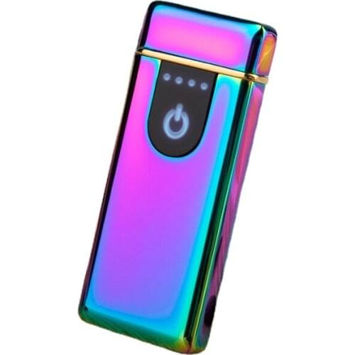 Touch Control USB Rechargeable Dual Arc Lighter Windproof Flameless Plasma Cigarette Lighters