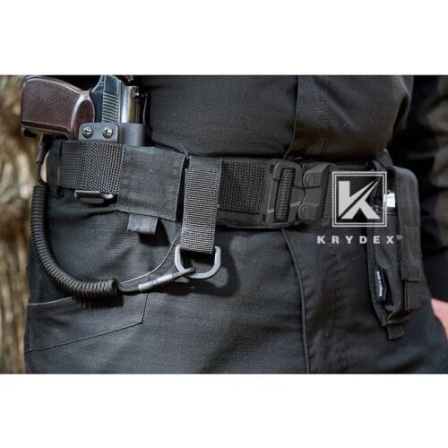 KRYDEX 1.5” EDC Police Belt Black 2-Ply Nylon Webbing Plastic Buckle Tactical Quick Release Rigger Shooting Duty Belt M Size