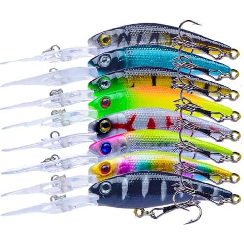 1pcs Minnow Fishing Lure 100mm 8g 3D Eyes Crankbait Wobblers Artificial Plastic Hard Bait Fishing Tackle
