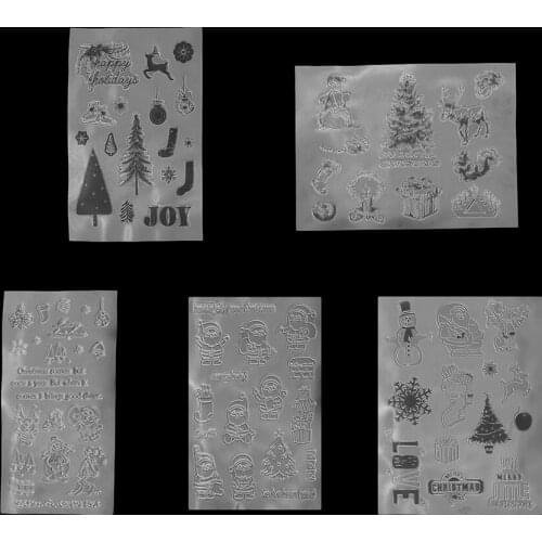 Christmas Series Rubber Clear Stamp/Seal Scrapbook/Photo Decors Card Making Clear Stamp Christmas Trees,Snowmen,Santa Claus,Elk