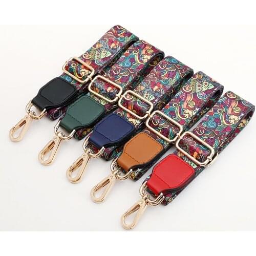 HJKL Colorful Bag Strap Belt Flower cortical Replacement Wide Straps for Crossbody Bag Accessories Nylon Shoulder Strap for Bags