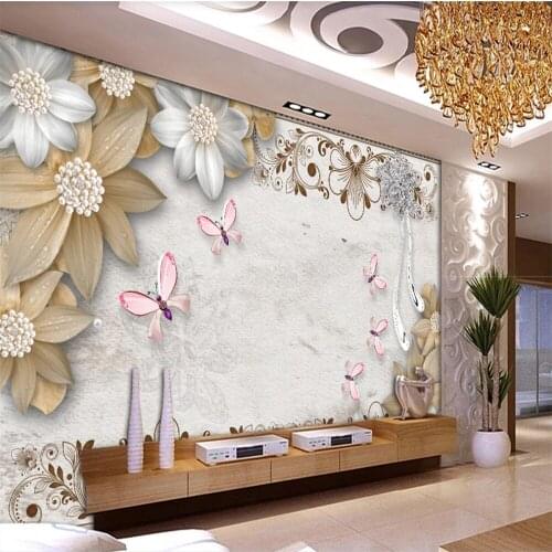 XUE SU Custom large-scale murals, wallpapers, bedroom living room home decoration background wall jewelry flower wall cloth