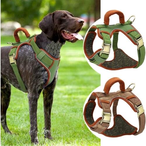 Adjustable Reflective Dog Harness With Handle Pet Big Dog Walking Training Chest Strap Vest For Medium Large Dog Pitbull Bulldog