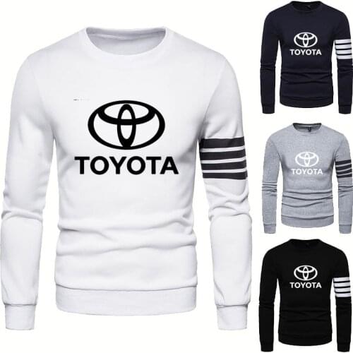 Spring Autumn New Mens Sweatshirt Toyota Car Logo Printing Casual Splicing Mens pullover High Quality Cotton Mens hoodie