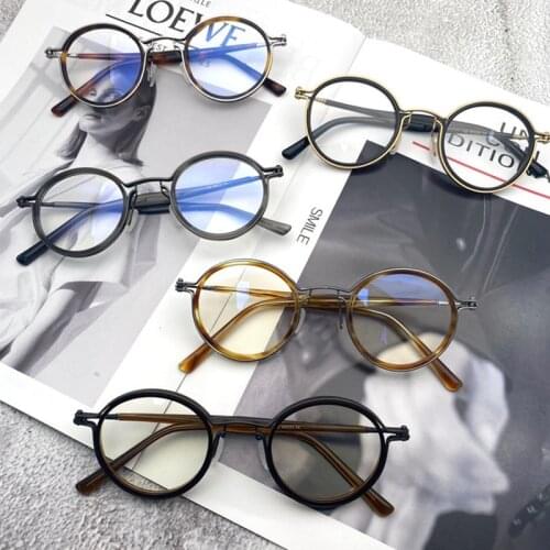 Top Quality Japanese Hand-Made Titanium Ultralight Retro Round Glasses Frame For Men Women Myopia Prescription Myopia Eyeglasses