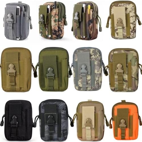 Universal Outdoor Tactical Holster Military Molle Hip Waist Belt Bag Wallet Pouch Purse Phone Case with Zipper for iPhone 12 7 8