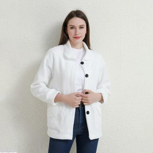 Cozy Faux Lambswool Fleece Jackets Autumn Winter Warm Fur Jacket Women Casual Coats Ladies Loose Pocket Outerwear