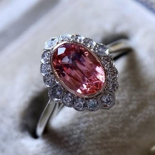 2020 New Arrival High Quality Vintage Oval Cut AAAAA Red Cubic Zircon Ring For Women Wedding Anniversary Jewelry Gifts Wholesale