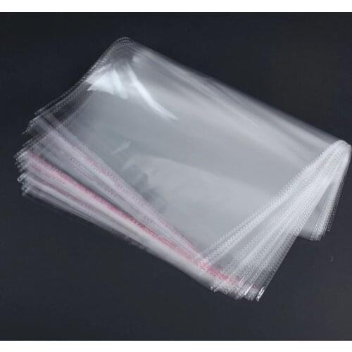 100pcs High Clear Poly Resealable Packaging Bag Self Plastic Gift Pouches OPP Adhesive Bag Transparent