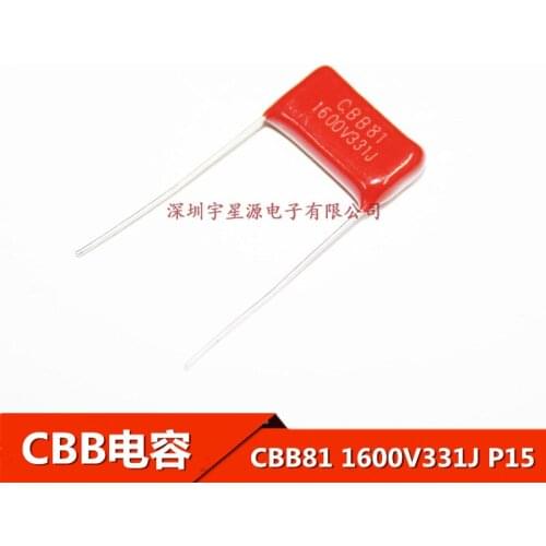 20pcs CBB 331 1600V 331J 1.6KV 330PF 0.00033uF P15 CBB81 Capacitance