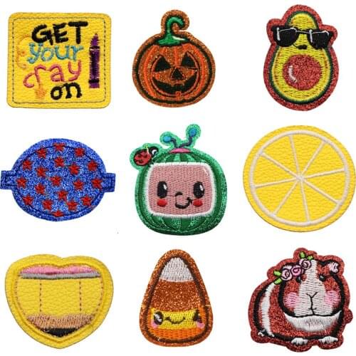 Back to School Embroidery Patches Halloween 5pcs for DIY Patches On Clothes Appliques Jeans Clothing Stickers,5Yc19655