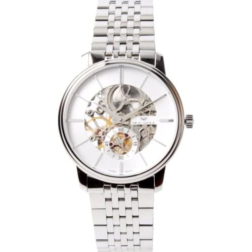 Seagull extra thin 8mm dress wristwatch men skeleton dial small second manual hand wind mechanical watch 816.401K