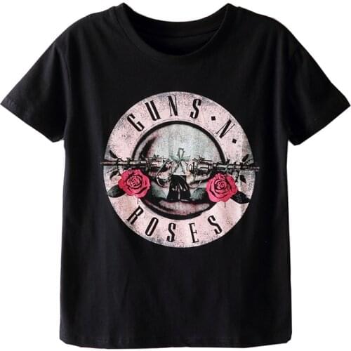 Harajuku black t shirt women GUN N ROSES print t-shirt vintage rock cotton t-shirt short sleeve streetwear tumblr top S-2XL