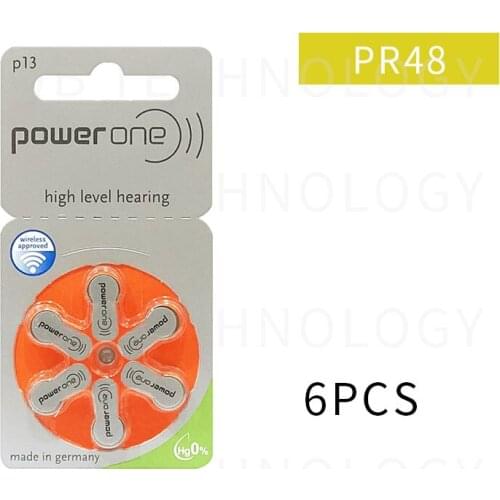 1pack(6pcs )High Quality Genuine original PR48 P13 A13 S13 zinc air button battery for Hearing aid Free Shipping