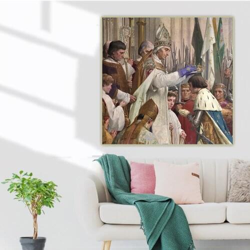 Citon Jules Eugene Lenepveu《Charles VII courronement Panthéon III》Canvas Oil Painting Artwork Picture Wall Decor Home Decoration
