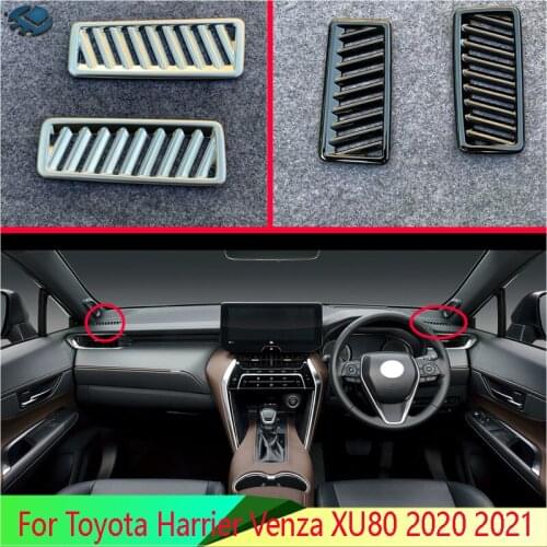 For Toyota Harrier Venza XU80 2020 2021 ABS Chrome Air Vent Outlet Cover Dashboard Trim Bezel Frame Molding Garnish