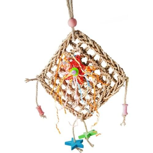 Parrot toys Bird small pet supplies Hanging straw nibbling Paper drawing