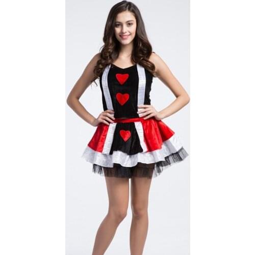 Anime Alice in Wonderland Queen of Hearts Queen Fantasia Costume Women Halloween Carnival Party Cosplay Uniform