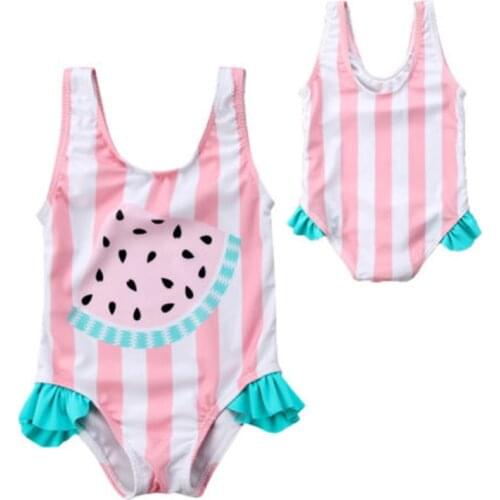 Swimsuits 2019 Kids Baby Girl Bikini Summer Swimwear Newborn Baby Girls Watermelon Print Striped Swimsuit Bikini Bathing Suit