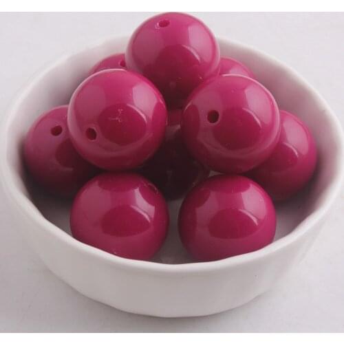 Kwoi vita New Plum Color Chunky 20MM 100pcs Acrylic Solid Gumball Beads for Bubble Chunky Little Girl Jewelry