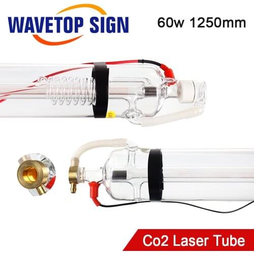 WaveTopSign Co2 Laser Tube Length 1250mm 60W Laser Glass Tube Dia.60mm use for CO2 Laser Engraving Cutting Machine