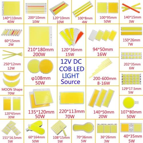 MIX DC 12V led cob lamp light emitting diode panel round cob for DIY auto bulb cob led bar strip chip source