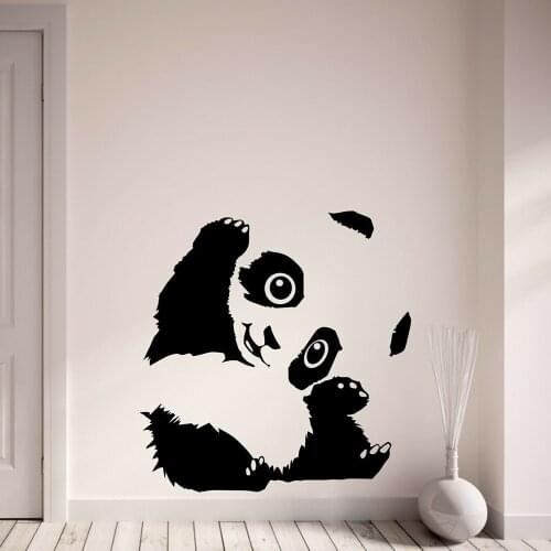 Cute Panda Wall Sticker Nursery School Wall Decor Lovely Animals Vinyl Wall Art Decal Home Decoration Bedroom Living Room Z123